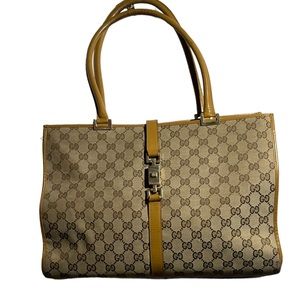 Gucci Brown GG Canvas Jackie Shoulder Bag Light brown